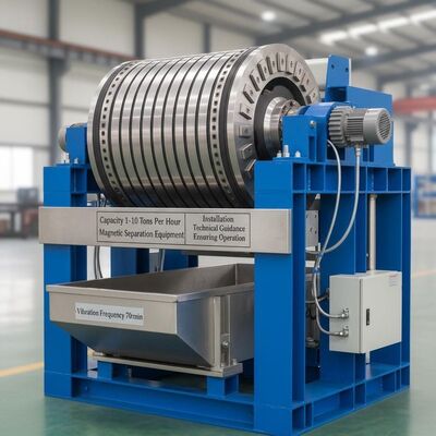 Công suất 1-10 tấn mỗi giờ Thiết bị tách từ với tần số rung 70rmin và hướng dẫn kỹ thuật lắp đặt đảm bảo hoạt động
