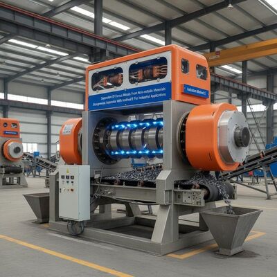 Tách kim loại đen ra khỏi vật liệu phi kim loại bằng máy tách điện từ với phương pháp cách điện E cho ứng dụng công nghiệp