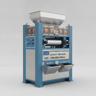 Công suất tách 500 Kg giờ Máy tách điện từ có kích thước 1200mm X 800mm X 1000mm Được thiết kế để tách vật liệu từ tính