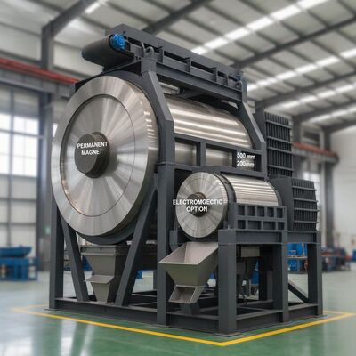 Máy làm mát dầu bộ tách nam châm khô có nam châm vĩnh viễn hoặc tùy chọn điện từ Độ kính trống từ 500 đến 2000 mm
