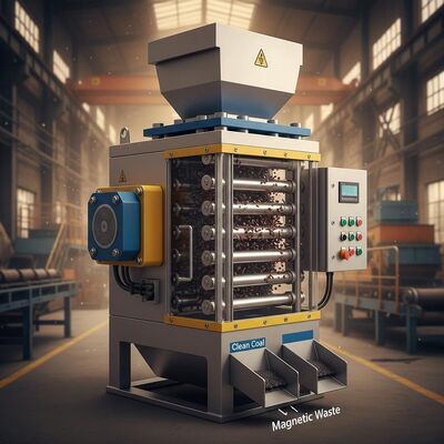 Máy tách hạt từ cường độ từ trường nền 10000-15000 Gauss được thiết kế cho xử lý than và tách vật liệu