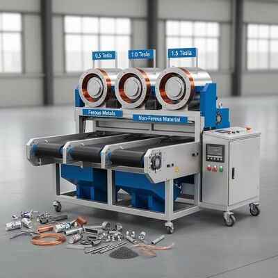 Sức mạnh từ trường từ 0,5 đến 1,5 Tesla Máy tách điện từ Hệ thống tự động đảm bảo khai thác kim loại công nghiệp