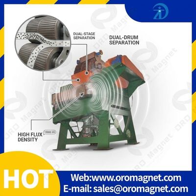 Máy tách từ loại tấm dễ bảo trì cung cấp cường độ từ trường cao cho tách từ trường công nghiệp