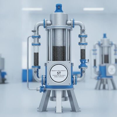 Hình dạng cấu trúc dọc Máy tách từ ướt Độ cường trường từ 5T Nhiệt độ dưới 60 độ cho chế biến khoáng sản