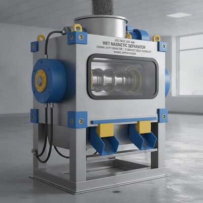 Điện áp 220480 Máy tách từ tính ướt có đường kính hố 250MM và cường độ từ trường 5T phù hợp cho các ứng dụng khai thác mỏ