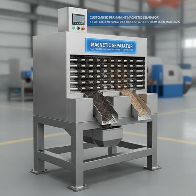 Máy tách nam châm Máy tách nam châm vĩnh viễn tùy chỉnh lý tưởng để loại bỏ các hạt sắt mịn từ các vật liệu lớn